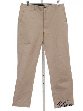 Anglo-Italian Made in Italy Beige Khaki Flat Front Twill Chino Pants 46EU 31US